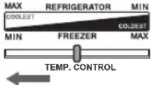 SHARP SJ-X300-SL - Palanca de control de temperatura (en el compartimento del congelador) - 4