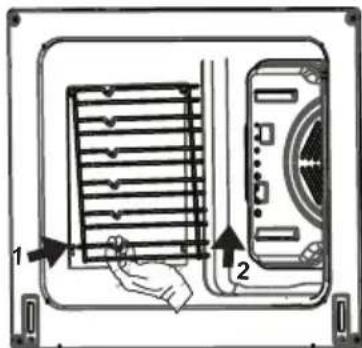 SHARP K-71F28AM2-EU - Retrait des grilles latérales de support - 1