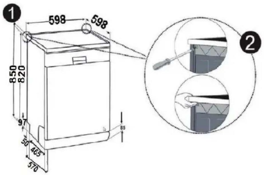 SHARP QW-NA1DF45EI-EU - Installation sous un plan de travail - 1