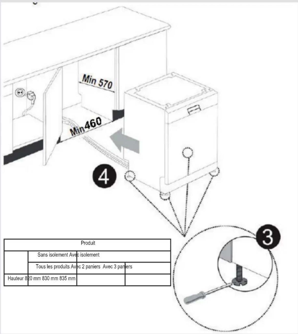 SHARP QW-NS24F44DI-DE - CHAPITRE - 3 : INSTALLATION DU LAVE-VAISSELLE - 1