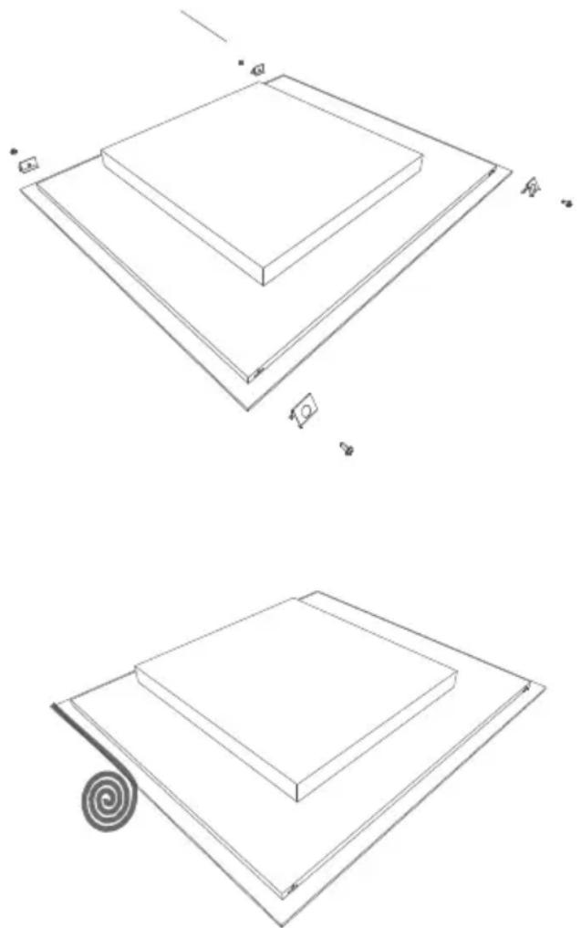 SHARP KH-6I45FT00-EU - Installation de la plaque de cuisson dans un plan de travail - 1