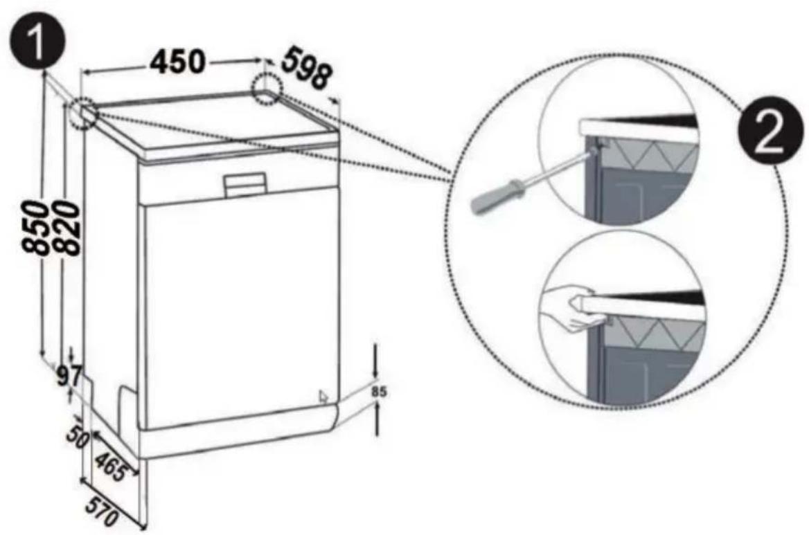 SHARP QW-NS24F44DI-FR - Installation sous un plan de travail - 1