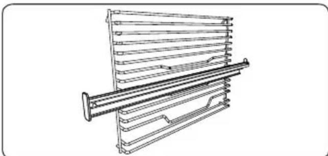 SHARP KA-70Z68BNM-EU - La grille métallique avec un rail téléscopique à demi-extension - 1