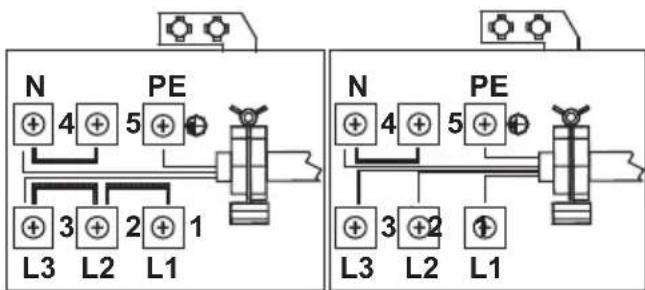 N 4 5 PE + + + + + + + L3 L2 L1 1 N 4 5 PE + + + + L3 L2 L1