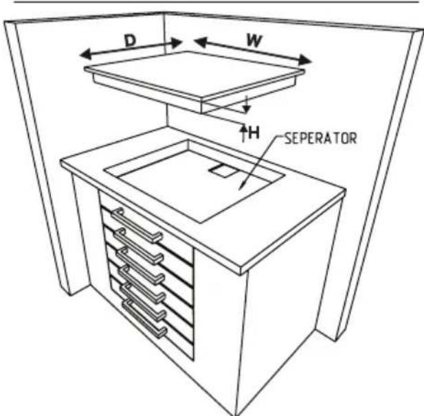 SHARP KH-6I34BS00-EU - Installation de la plaque de cuisson dans un plan de travail - 4