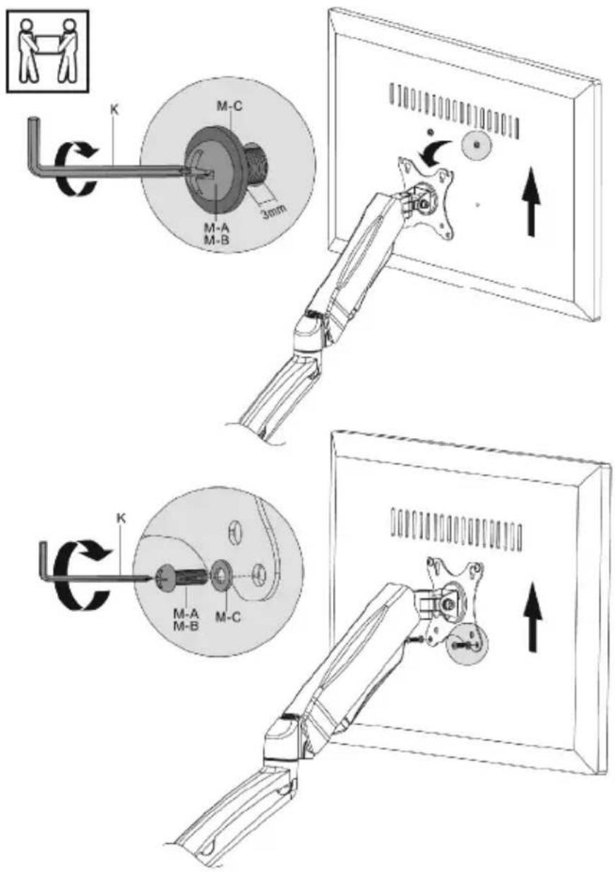 Gembird MA-DA2-01 - (TILTING), 13"-27", UP TO 7 KG - 1
