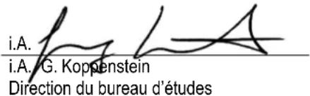 i.A. i.A./G. Koppenstein Direction du bureau d'études