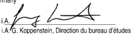 i.A. f i.A. G. Koppenstein, Direction du bureau d'études