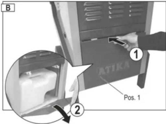 ATIKA ALE 800 N - Entfernen des Wasserauffangbehälters - 1