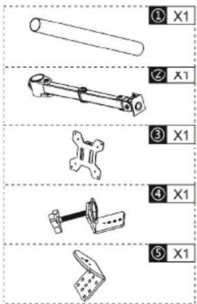 Gembird MA-DF1-01 - (TILTING), 13"-27", UP TO 8 KG - 1