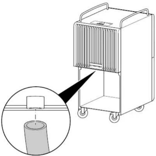 TROTEC TTK 120 E - Fonctionnement avec tuyau branché sur le raccord d'évacuation de l'eau de condensation - 2