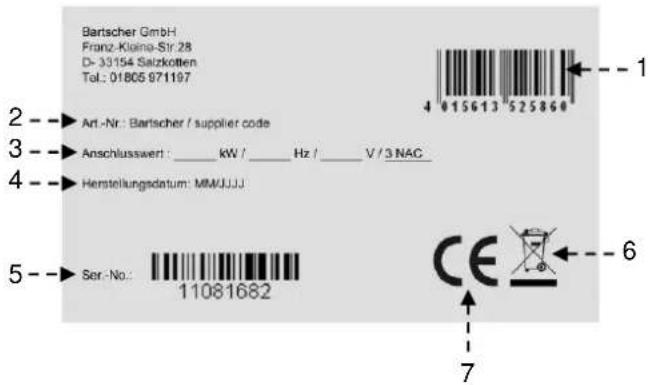 BARTSCHER 296510 - Targhetta nominale - 1