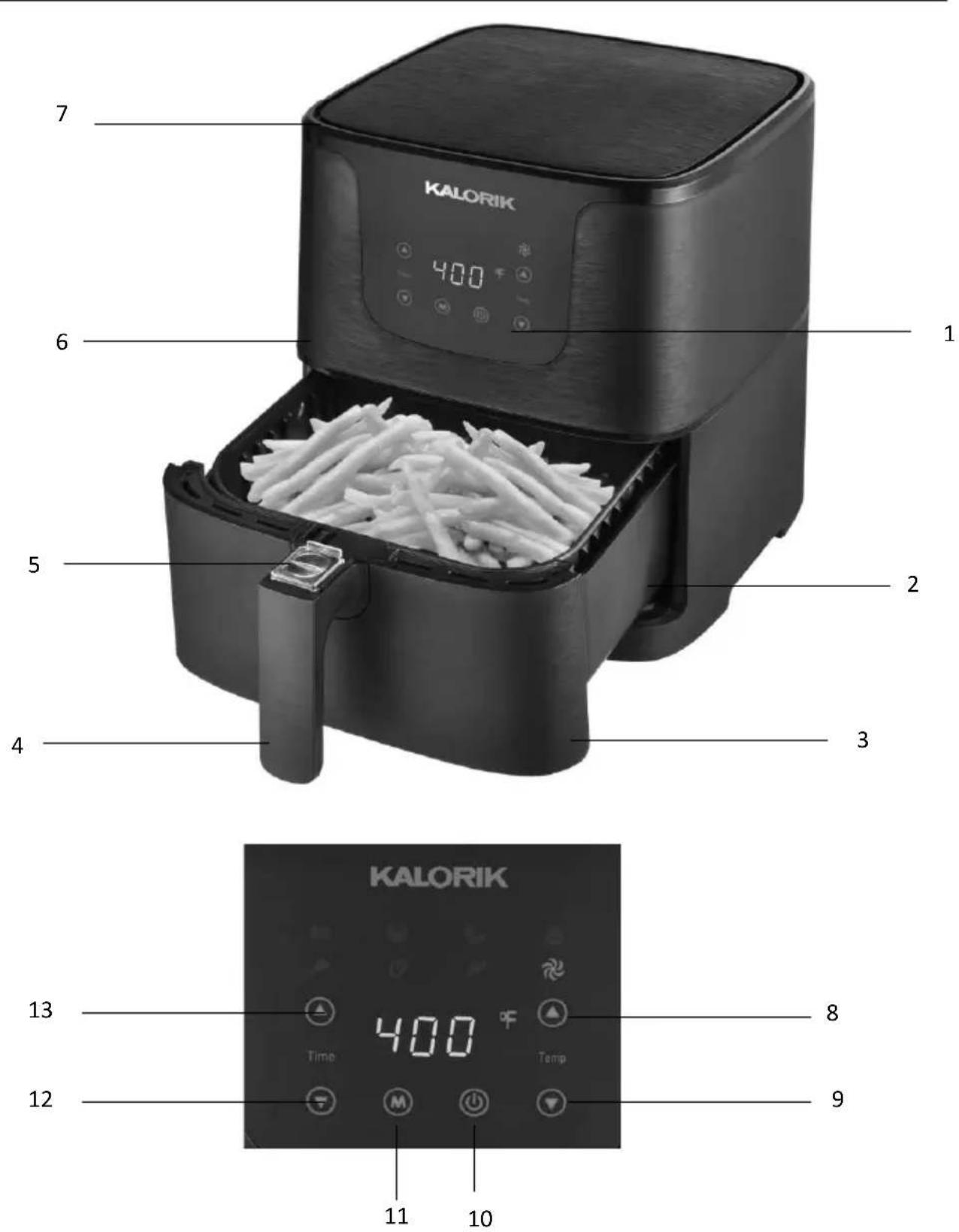 KALORIK FT 45104 BK - FRITEUSE A AIR CHAUD DIGITALE SMART - 2
