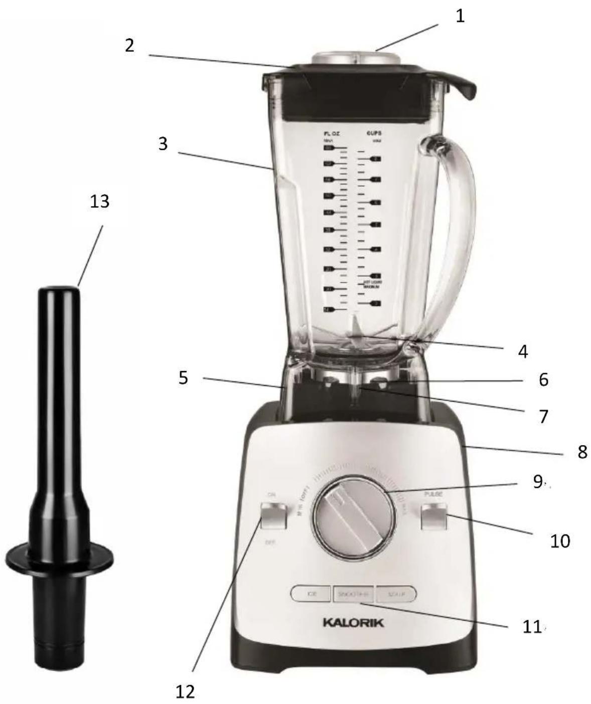 KALORIK BL 44440 - PARTS DESCRIPTION / DESCRIPTION DES ÉLÉMENTS - 1