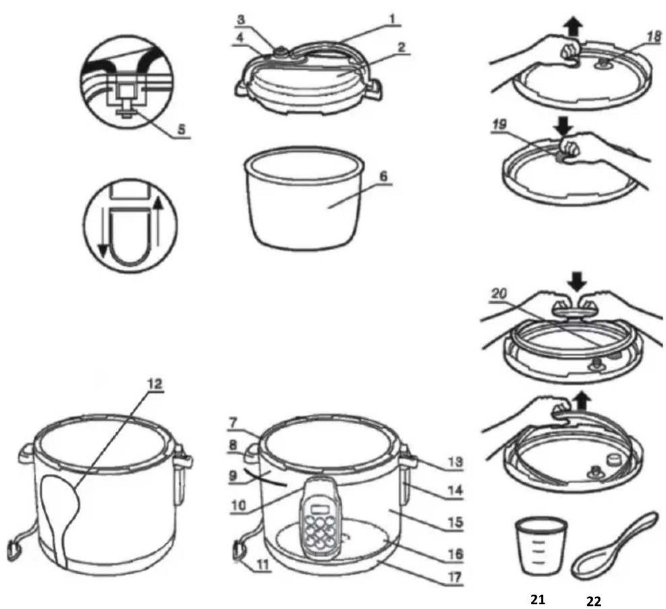 KALORIK EPCK 47464 SS - PARTS DESCRIPTION / DESCRIPTION DES ÉLÉMENTS - 1