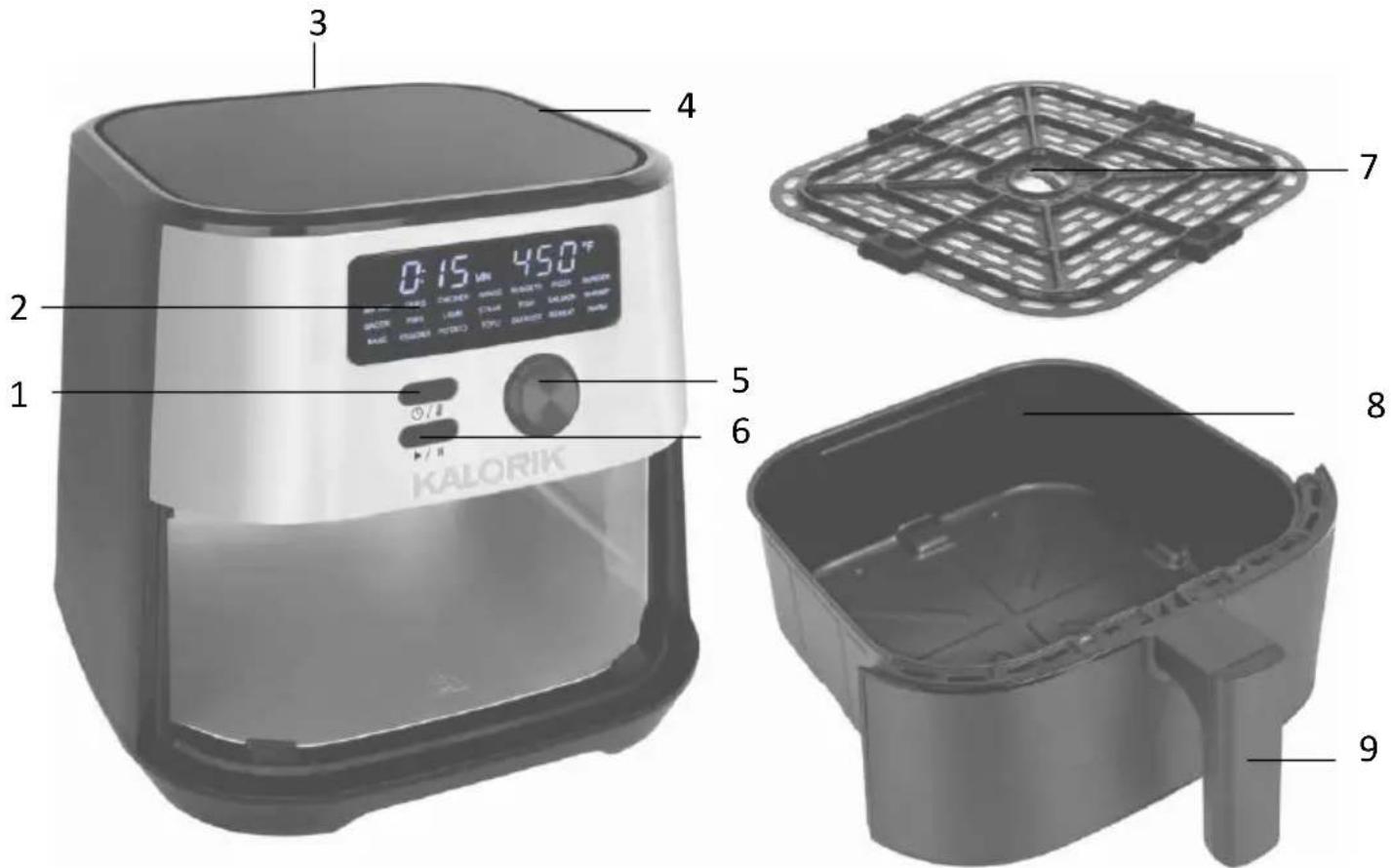 KALORIK MAXX FT 50931 OW - DESCRIPTION DES PIECES - 1