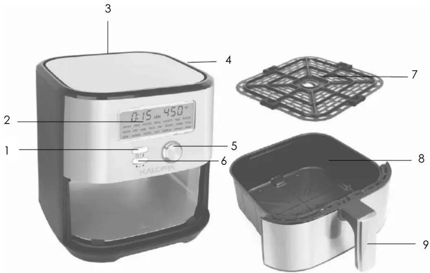 KALORIK MAXX FT 47822 SS - PARTS DESCRIPTION - 1