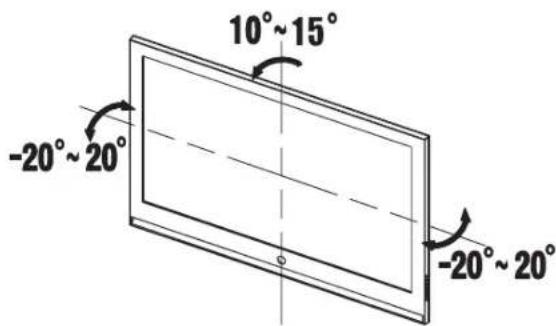 SAMSUNG WMN4277TT - Ajuste do ângulo do suporte para montagem na parede - 1