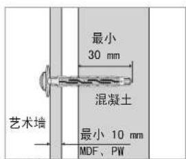 SAMSUNG WMN8000SXT - 不同墙壁类型的标准安装要求 - 4