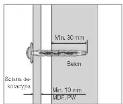 SAMSUNG WMN8000SXT - Środki ostrojniosci dotyczemontazu uchwytu sciennego - 3