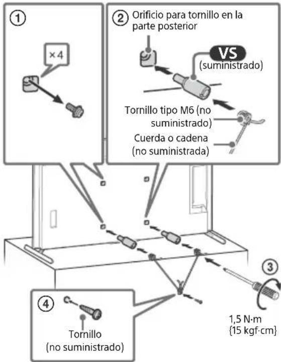 SONY Bravia XR-77A80CK - Fije el TV a la base de soporte. - 1