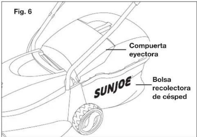 Sun Joe MJ401C-PRO - Ensamblado y colocación de la bolsa recolectora para césped - 4