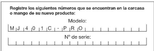 Sun Joe MJ401C-PRO - Modelo y número de serie - 1