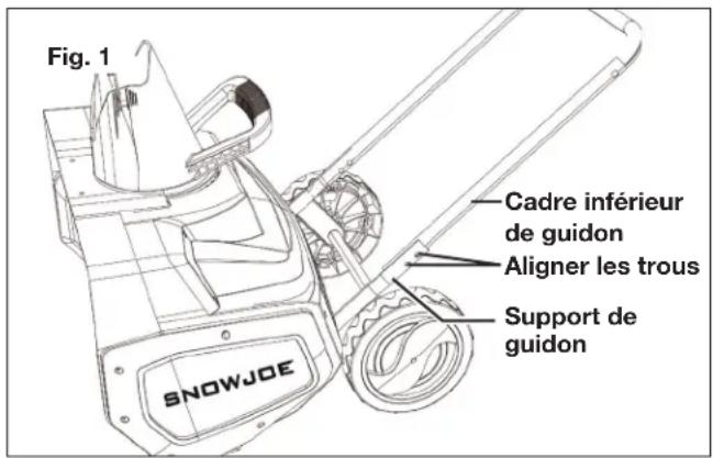 Snow Joe SJ624E-ES - Assemblage des cadres de guidon - 1