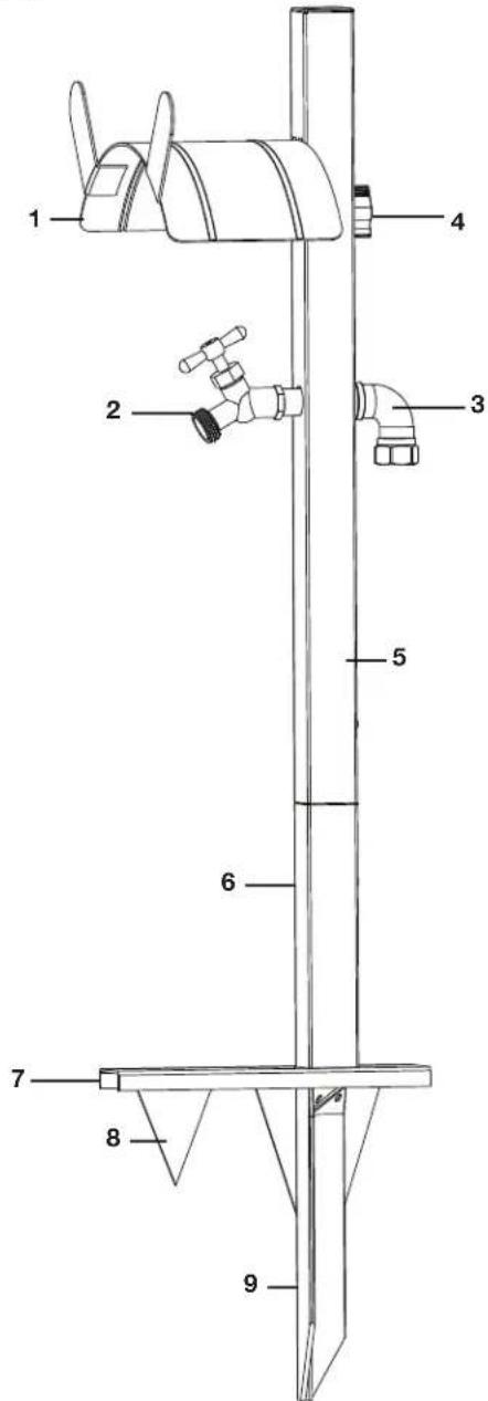 Aqua Joe SJ-SHSBB-TAN - Conozca su soporte de acero para manguera de jardín - 1