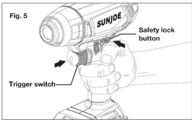 Sun Joe 24V-HG100-CT - Starting and Stopping - 2
