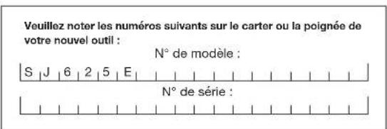 Snow Joe SJ625E - Numéros de modèle et de série - 1