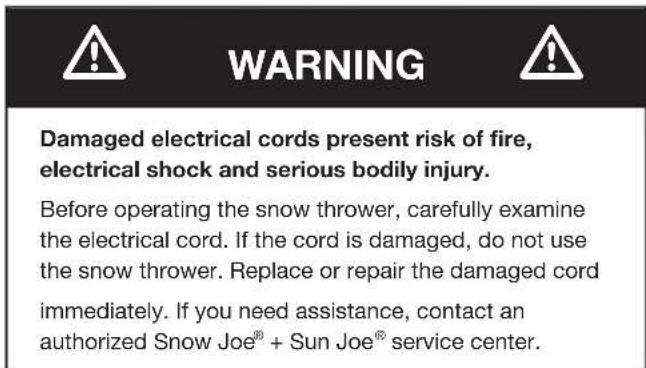 Snow Joe SJ625E - Securing the Extension Cord - 4