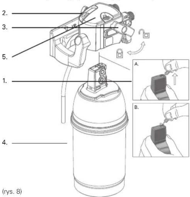 BRITA MyPure P1 - Krok 5: Instalacja wkładu filtrującego (patrz rys. 8) - 1