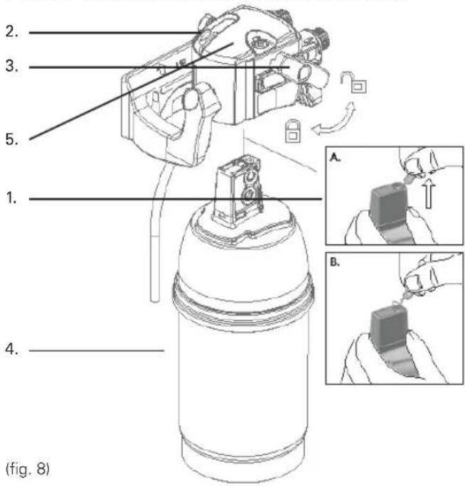 BRITA MyPure P1 - Passo 5: Inserir a carga filtrante (ver fig. 8) - 1