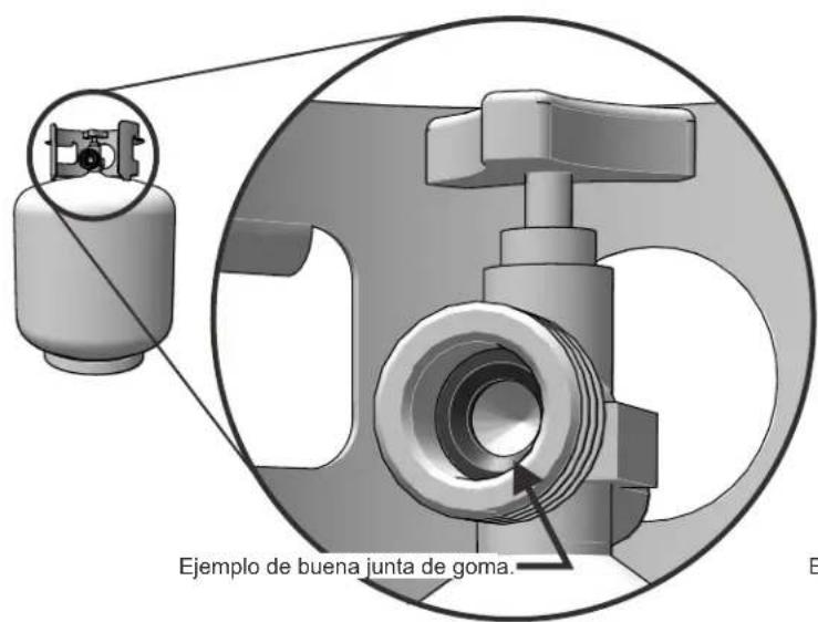 Char-Broil Gas2Coal 463370519 - INSPECCIÓN DEL SELLO DE GOMA DEL CILINDRO DE GAS LP. - 1