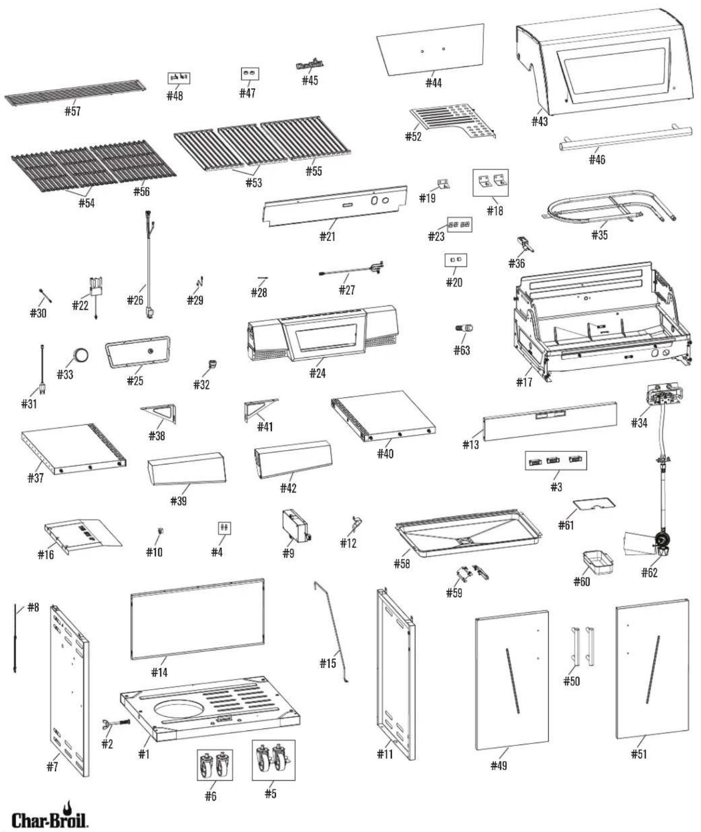 Char-Broil Cruise 463258622 - PARTS DIAGRAM / SCHEMA DES PIECES / VISTA ESQUEMATICA DE PIEZAS - 1