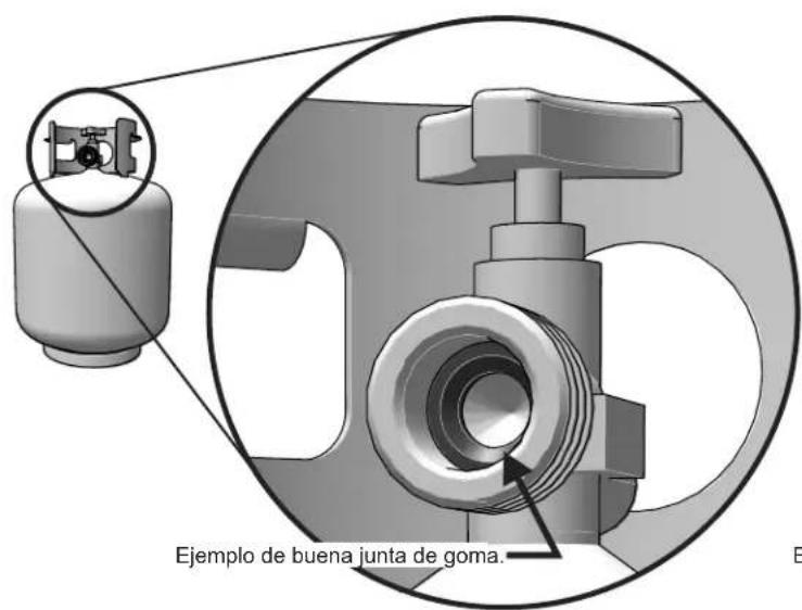 Char-Broil Signature Amplifire 463342620 - INSPECCIÓN DEL SELLO DE GOMA DEL CILINDRO DE GAS LP. - 1