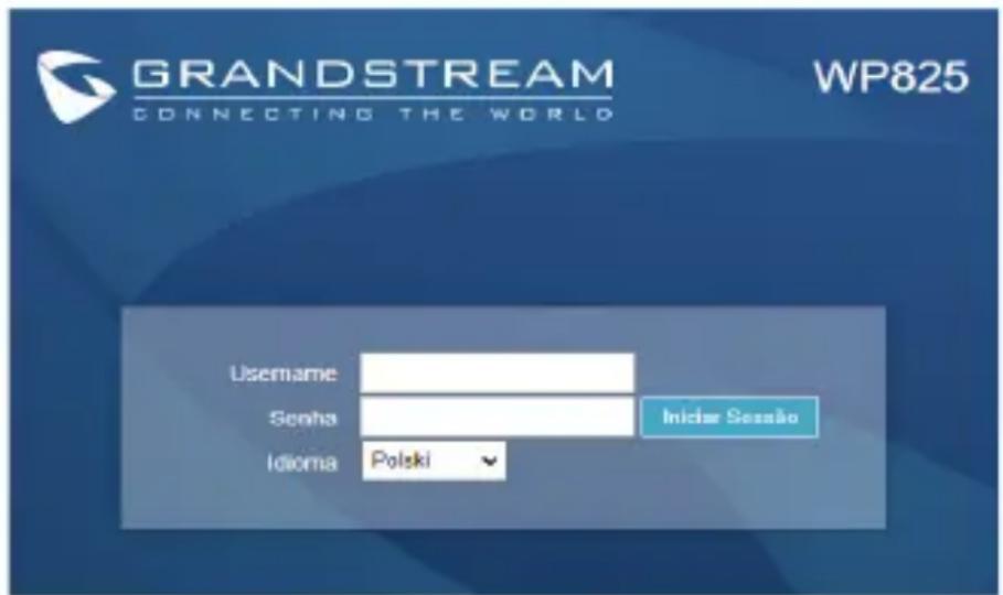 GRANDSTREAM WP825 - UZYSKIWANIE DOSTĘPU DO SIECIOWEGO INTERFEJSU UŻYTKOWNIKA URZĄDZENIA WP825 - 1