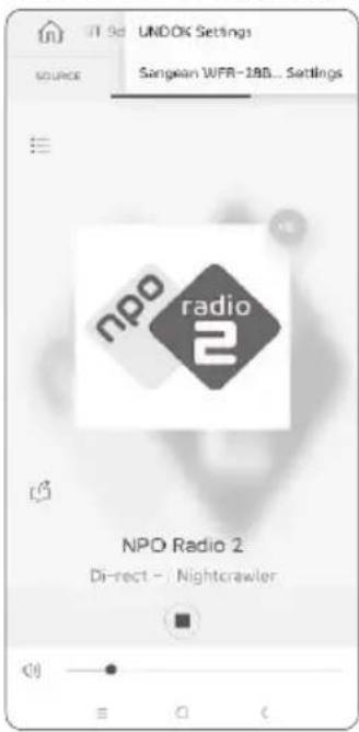 SANGEAN WFR-28BT - Configuration des paramètres de la radio à l'aide de l'application UNDOK - 1