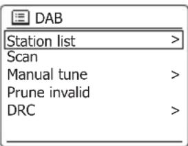 SANGEAN WFR-28BT - Menu du mode radio DAB - 1