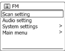SANGEAN WFR-28BT - Menu du mode radio FM - 1