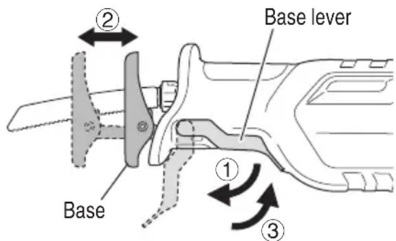 HiKOKI CR36DA - Adjusting the base - 1