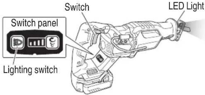 HiKOKI CR36DA - How to use the LED light - 1