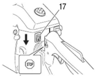 HiKOKI TCS33EB - Arrêt de la tronçonneuse (Fig. 21) - 1