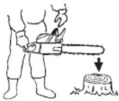 HiKOKI TCS33EB - Comment confi rmer l'activation du frein de chaîne - 1