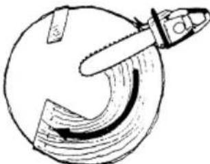 HiKOKI TCS33EDTP - FELLING CUT, TRUNK DIAMETER MORE THAN TWICE GUIDE BAR LENGTH - 2