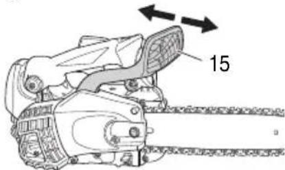 HiKOKI TCS33EDTP - Fonctionnement du frein de chaine (Fig. 10) - 1