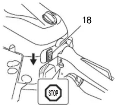 HiKOKI TCS51EAP - Arrêt de la tronçonneuse (Fig. 18) - 1