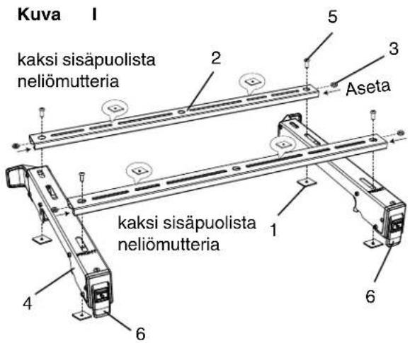 HiKOKI UU240F - Lisäasennuskiinnikkeiden (tulevat mukana) käyttö (KUVA H, I, J, K) - 2