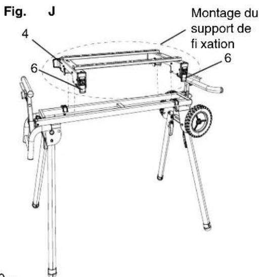 Fig. J 4 6 Montage du support de fi xation 6